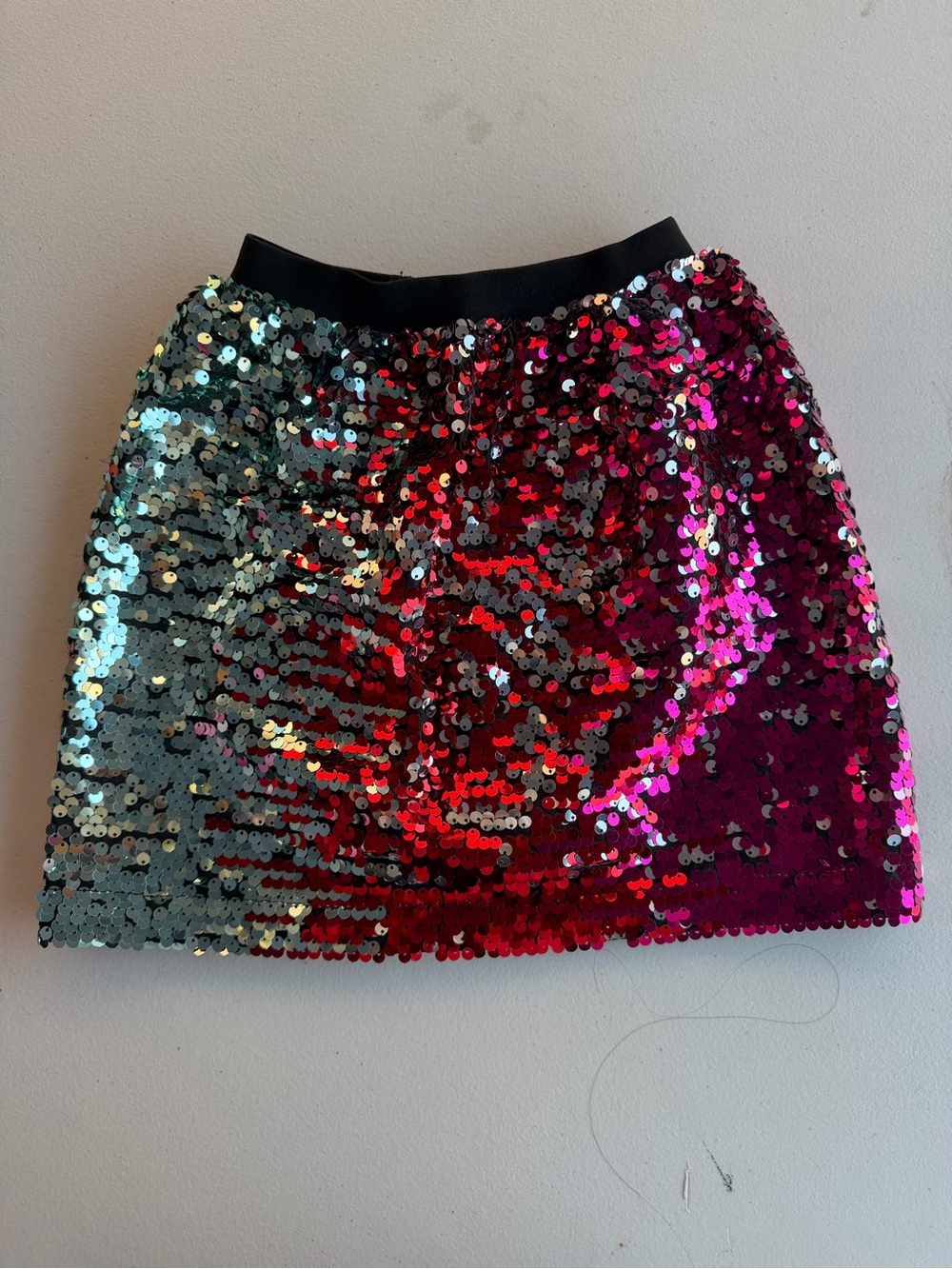 Nora Madison Sequin Kids Skirt - Silver & Fuchsia
